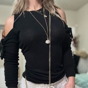 Express Black Off-the-Shoulder Sweater